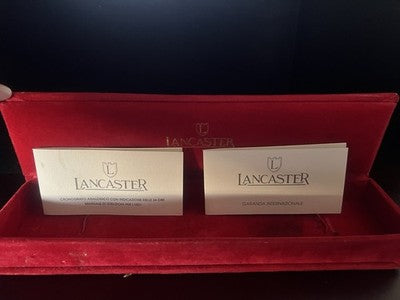 🔴 LANCASTER scatola cronografo rossa velluto con certificato istruzioni vintage