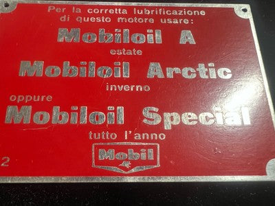 Plaque Voiture Mobil pour Lubrification Moteur Vitesse Huile Tôle Vintage