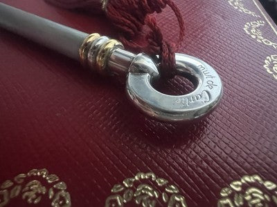 🔴 CARTIER penna sfera placcata argento Mini Stylus Pendant RARA scrive