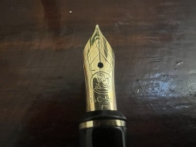 Pelikan Pen Fountain Pen P381 Black Pen Gold 14 KT F Vintage NOS