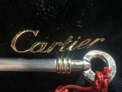 Cartier Stylo-Plume Sphère Plaqué Argent Mini Stylus Pendentif Rare Écrit