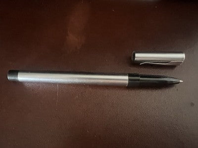 🔴 WATERMAN penne a sfera metallo satinato una con cappuccio a scatto vintag