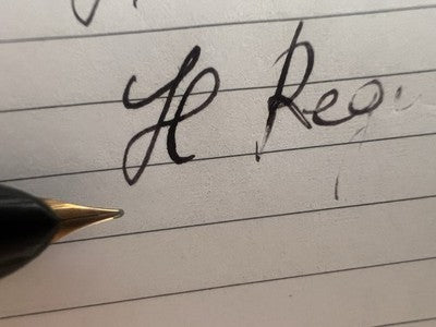 Universal Lápiz Pluma Fuente Celuloide Capucha Dorado Nib Oro Vintage