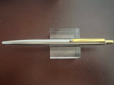 🔴 MONTBLANC penna sfera Noblesse cromata finiture dorate scrive vintage