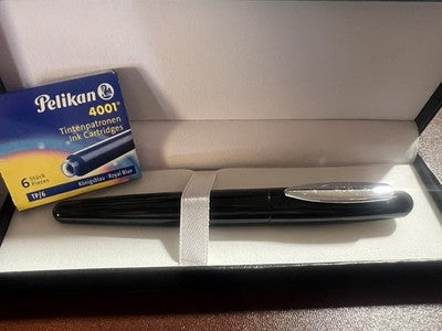 MILLE9CENTO Stylo-Plume Stylo à Plume Laque Noire Et Argent M A Cartouche Cru