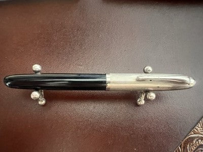Lus Stift Füllfederhalter 59 Schwarz Mit Kapuze Chrom Schreibt Vintage 1950 N. 