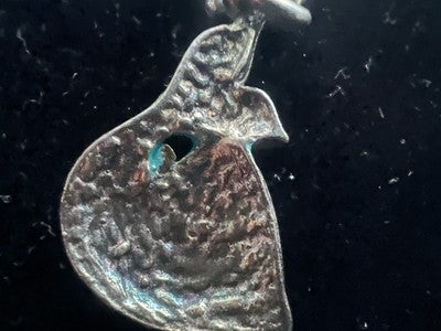 🔴 Collana ARGENTO MASSICCIO 925 con ciondolo pesce smalti azzurri vintage