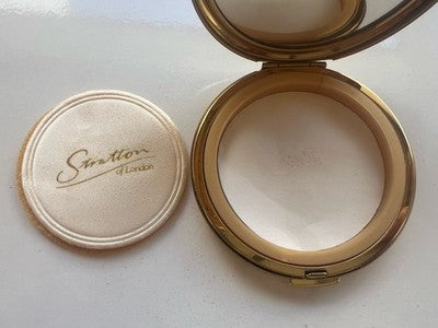 Stratton Of London Mirror Compact Gold Jewel Pressed Powder Makeup
