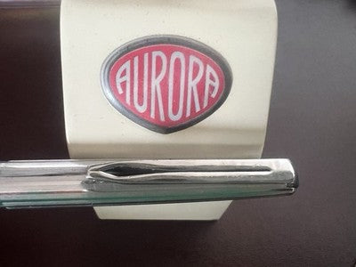 Aurora Stylo-Plume Sphère Mille Rayures Chrome Écrit Vintage Années 1960 A