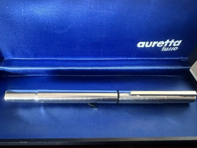 Auretta Pen Fountain Pen By Aurora Luxury With Cartridges Vintage 1970 F