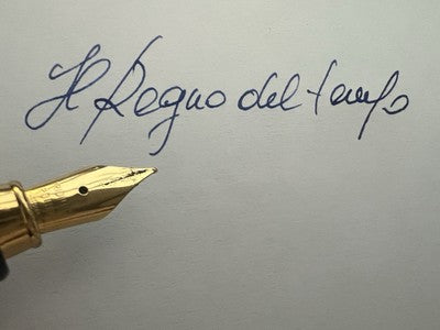 🔴 OSAMA penna stilografica mini da agenda lacca verde e dorata scrive vintage