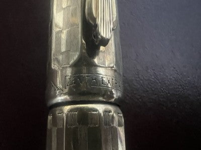 Zenith Extra Fountain Pen Retractable Plated Gold 18K Chessboard Vintage '40