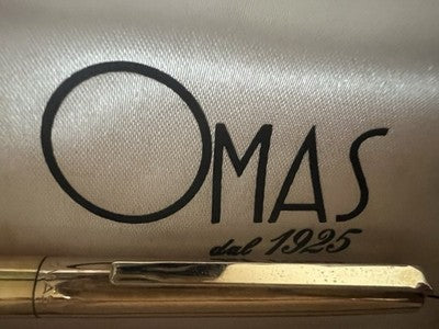 🔴 OMAS penna sfera dorata metallo lucido Italy scrive vintage anni ‘70