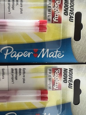 🔴 PAPERMATE refill penna Replay ROSSO medio 4 PEZZI ricambio ricarica