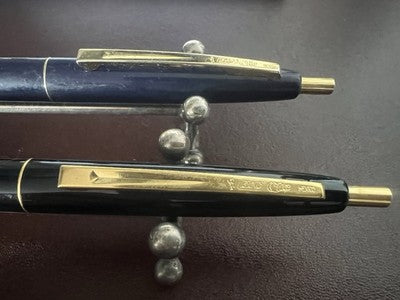 🔴 BIC penne a sfera Clic Mexico blu e nera clip dorata vintage 2 pezzi