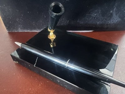 🔴 OMAS sfera stiloforo base vetro fumé Omassfera da scrivania vintage