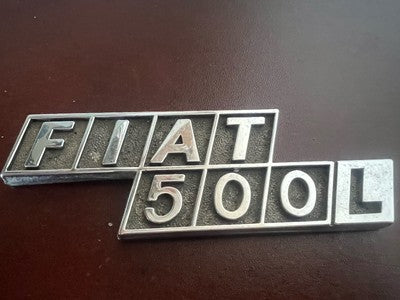 🔴 FIAT 500L stemma auto emblema fregio logo scritta metallo vintage B