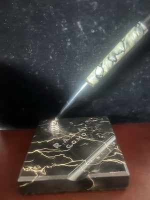 🔴 Penna stilografica AUREA stiloforo celluloide madreperla pulsante fondo DURF