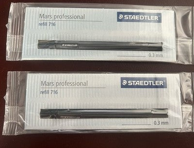 🔴 STAEDTLER Mars Professional refill 716 0,2 mm NOS Made in Germany (2 pezzi)