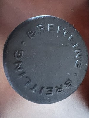 🔴 BREITLING scatola orologio tessuto semi rigido cilindrica da viaggio vintage