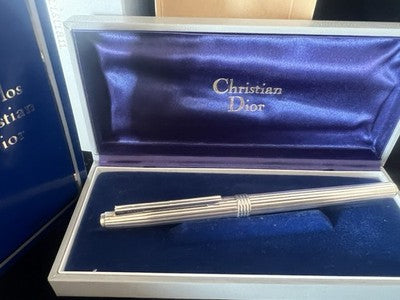 🔴 DIOR penna stilografica ARGENTO 925 pennino Montblanc ORO M 31312 CD NOS