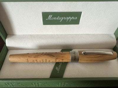 🔴 MONTEGRAPPA penna sfera Pace legno ulivo incisioni Ebraiche Edizione Limitata