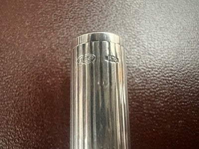 🔴 AURORA penna stilografica Hastil ARGENTO MASSICCIO 925 pennino ORO bianco M