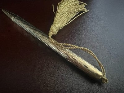 🔴 MONTEGRAPPA matita guilloché rombi placcata oro con fiocco portamine vintage