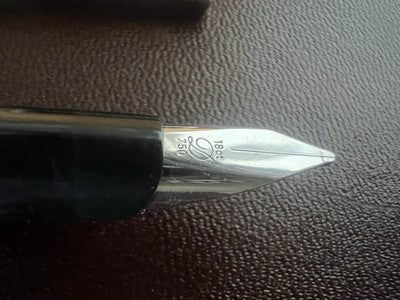 🔴 DUPONT penna stilografica ARGENTO MASSICCIO 925 pennino ORO 18 KT clip lacca