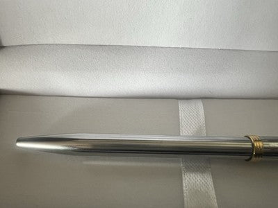 🔴 WATERMAN penna sfera Gentleman cromata particolari laminati oro scrive