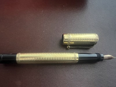 🔴 IDEAL retractable fountain pen GOLD nib works vintage C 