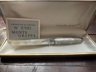 🔴 MONTEGRAPPA penna stilografica celluloide effetto madreperla garanzia vintage