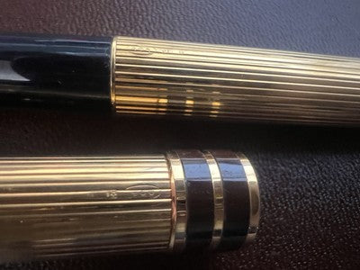 🔴 AURORA penna stilografica Marco Polo ARGENTO 925 MASSICCIO F placcata oro