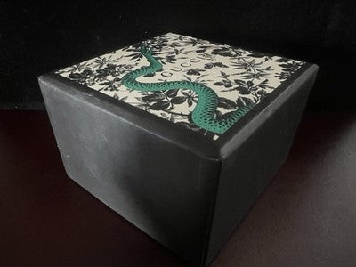 🔴 GUCCI scatola gioiello astuccio cofanetto serpente verde L 8,5 vintage