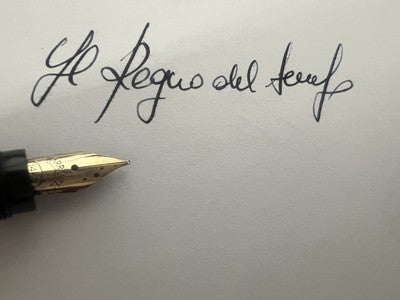 🔴 IDEAL retractable fountain pen GOLD nib works vintage C 