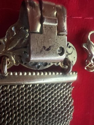 🔴 CATENA orologio tasca vittoriana con sigillo vergine pinchbeck antica 1800 N4