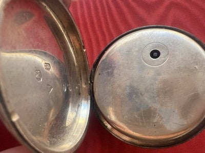 🔴 Orologio tasca ARGENTO 925 a verga 3 cerniere antico Londra 1870 funziona