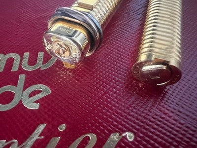 🔴 CARTIER penna a sfera Godroné placcata oro parti di ricambio