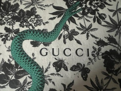🔴 GUCCI scatola gioiello astuccio cofanetto serpente verde L 8,5 vintage