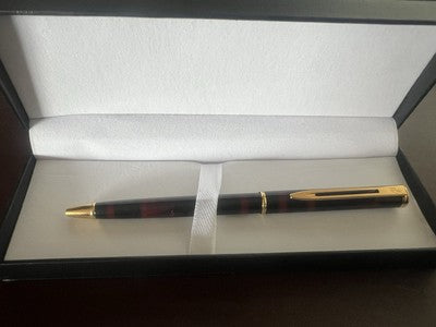 🔴 WATERMAN penna sfera lacca Gentleman marmorizzata laminati oro scrive