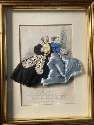 Print Fashion French With Fabric Dimensional Les Modes Parisiennes Vintage