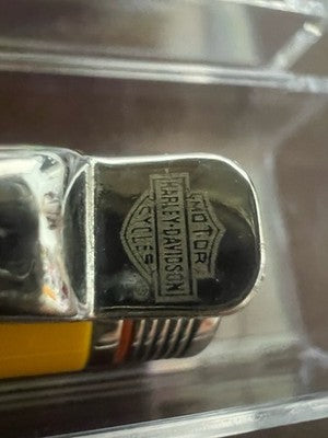 🔴 HARLEY DAVIDSON penna sfera lacca gialla lucida brillante e cromata scrive