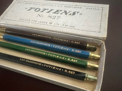 🔴 KOH-I-NOOR matite meccaniche professionali studio TOTIENS N 827 vintage 4pz