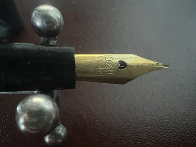 🔴 RADIUM stilografica ebanite cesellata spiga eyedropper pennino F vintage '20