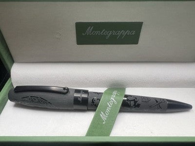🔴 MONTEGRAPPA penna sfera Fortuna teschio Crowned Skull Edizione Limitata NOS