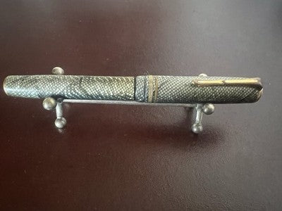 Vintage Mother-Of-Pearl Celluloid Fountain Pen Mosaic Snake And 14K Gold