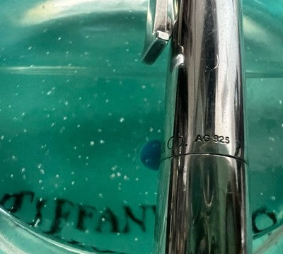 🔴 TIFFANY & Co penna sfera ARGENTO MASSICCIO 925 Sterling forte peso scrive