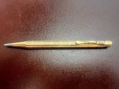 Vintage Druckbleistift, vergoldet, achteckiges Griffstück, Minenladesystem 