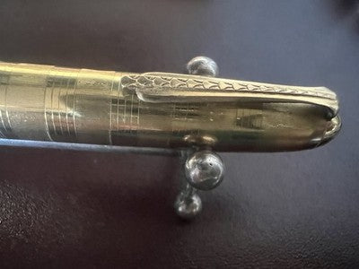 Zenith Extra Stylo à Plume Plaqué Or 18K Ciselé Boutons Filler Vintage