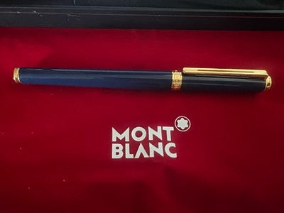 Montblanc Sfera Noblesse Oblige Bleu Roller Profils Plaqués Or Avec Étui